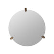 Maison Debrah Sylas round wall mirror with white back panel and brushed bronze accents