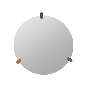 Maison Debrah Sylas round wall mirror with white back panel and brushed bronze accents