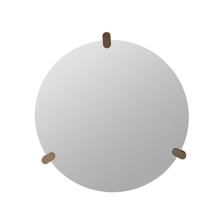 Maison Debrah Sylas round wall mirror with white back panel and brushed bronze accents