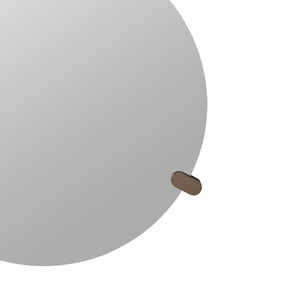 Maison Debrah Sylas round wall mirror with white back panel and brushed bronze accents — view 2