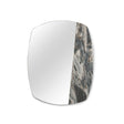 Maison Debrah Zylar square wall mirror combining silver mirror glass and grey sapphire marble