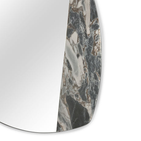 Maison Debrah Zylar square wall mirror combining silver mirror glass and grey sapphire marble — view 2