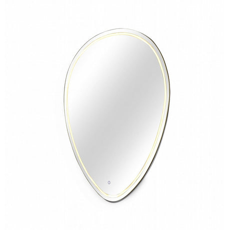 Maison Debrah Tavos backlit LED wall mirror in silver glass with matte backboard