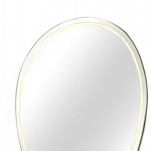 Tavos Backlit LED Wall Mirror in Silver Glass with Matte Backboard, Maison Debrah, , ,