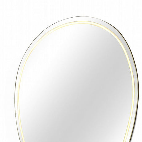Maison Debrah Tavos backlit LED wall mirror in silver glass with matte backboard — view 2