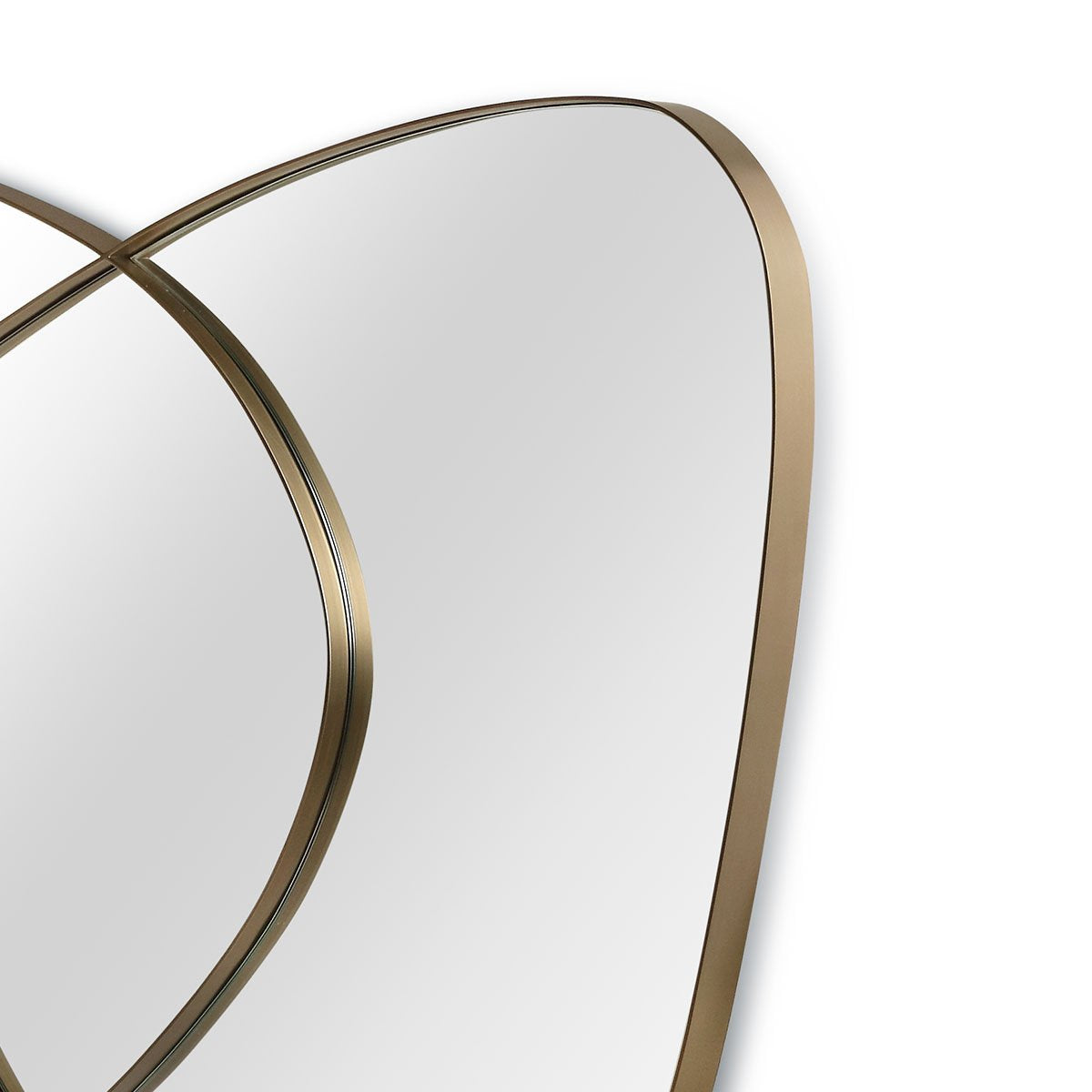 Maison Debrah Elyra rectangular wall mirror on grey painted back panel with brass accents — view 2