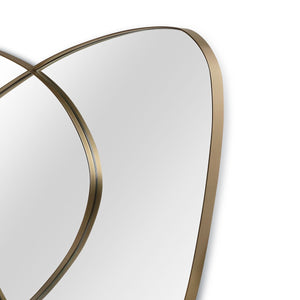 Maison Debrah Elyra rectangular wall mirror on grey painted back panel with brass accents — view 2