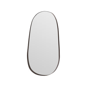 Maison Debrah Jalen tall wall mirror with brass metallic frame and matte black baseboard