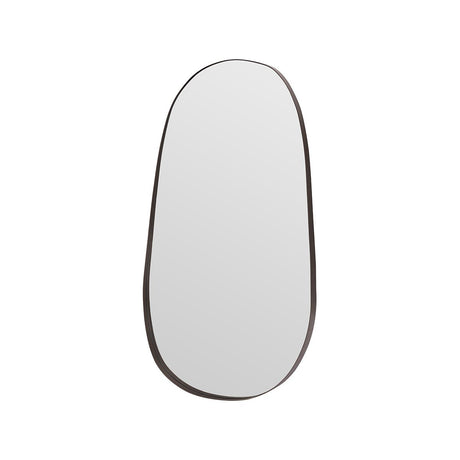 Maison Debrah Jalen tall wall mirror with brass metallic frame and matte black baseboard