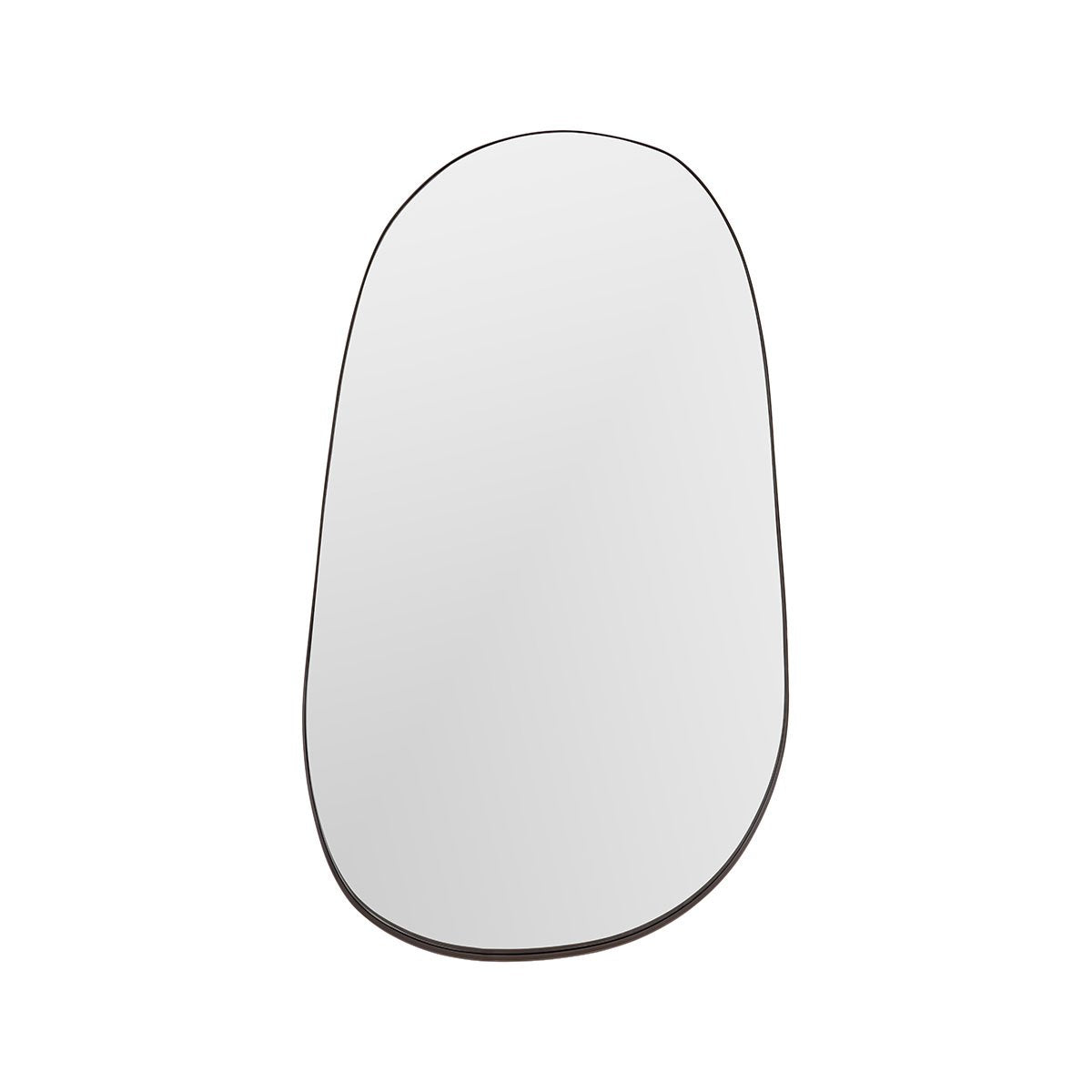 Maison Debrah Jalen tall wall mirror with brass metallic frame and matte black baseboard — view 2