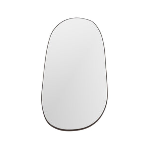 Maison Debrah Jalen tall wall mirror with brass metallic frame and matte black baseboard — view 2