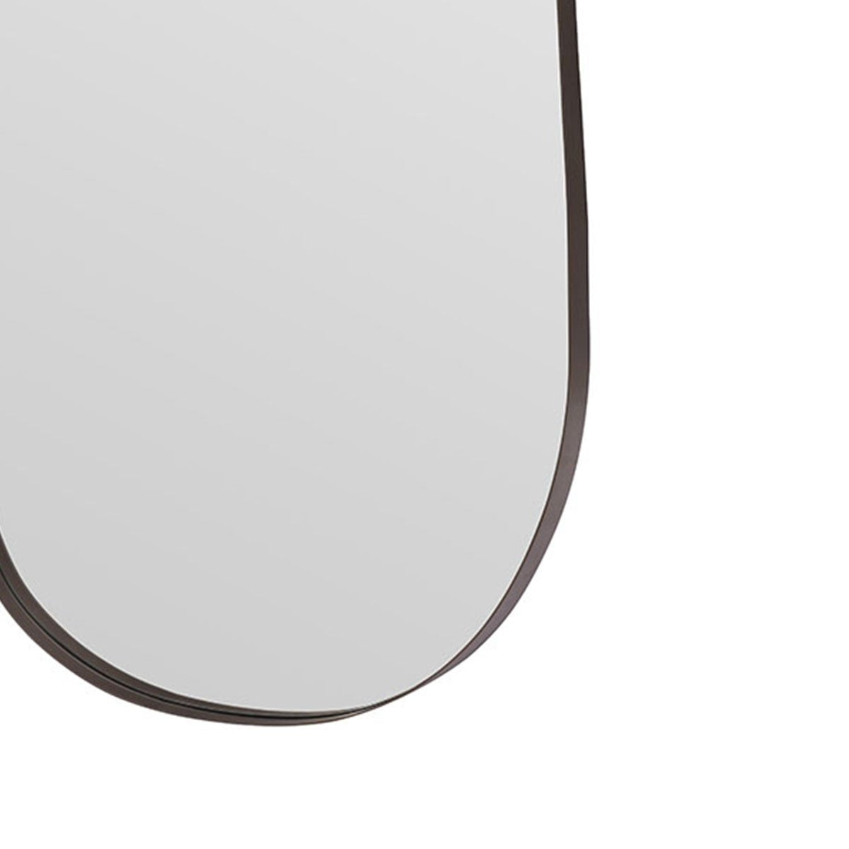 Maison Debrah Jalen tall wall mirror with brass metallic frame and matte black baseboard — view 3