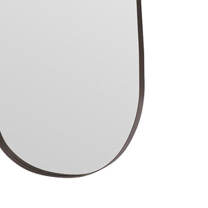 Maison Debrah Jalen tall wall mirror with brass metallic frame and matte black baseboard — view 3