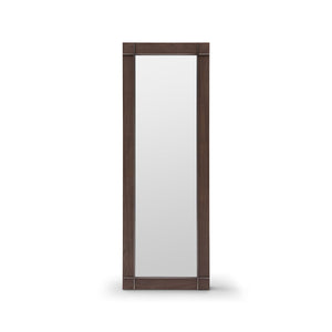 Maison Debrah Nivoria tall narrow mirror with light grey elm panel and matte nickel steel frame — view 2