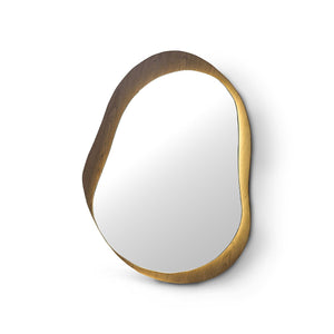 Vessa LED Backlit Wall Mirror on Walnut Veneer Panel, Maison Debrah, , ,