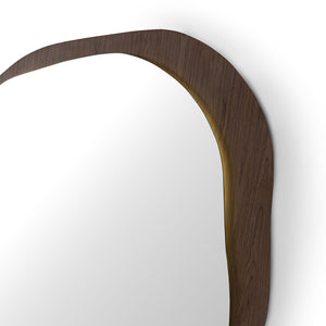 Vessa LED Backlit Wall Mirror on Walnut Veneer Panel, Maison Debrah, , ,