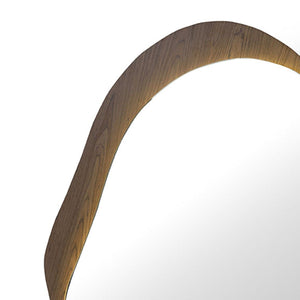 Vessa LED Backlit Wall Mirror on Walnut Veneer Panel, Maison Debrah, , ,