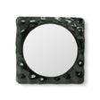 Maison Debrah Aynor square wall mirror with glossy black melted glass and matte black backboard