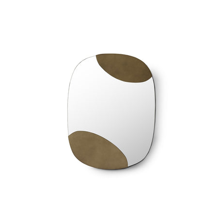 Maison Debrah Ardeno soft-cornered rectangular wall mirror with curved vintage brass corner panels
