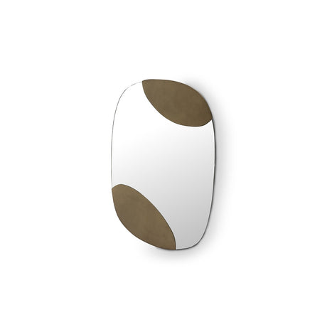 Maison Debrah Ardeno soft-cornered rectangular wall mirror with curved vintage brass corner panels — view 2