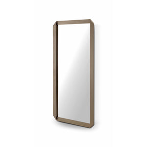 Miren Octagonal Mirror with Slim Brass Metallic Frame, Maison Debrah, , ,