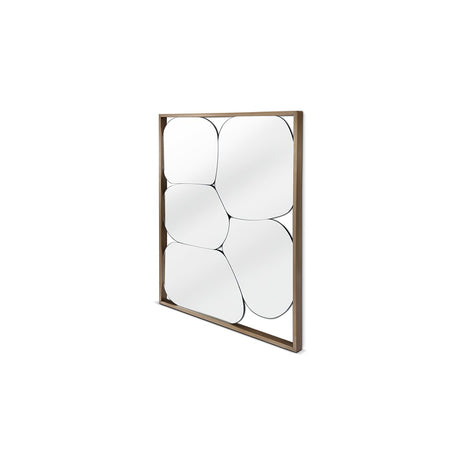 Maison Debrah Yavon wall mirror in a brushed bronze stainless steel frame
