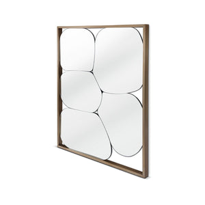 Maison Debrah Davro rectangular wall mirror in brushed bronze steel frame with black back panel