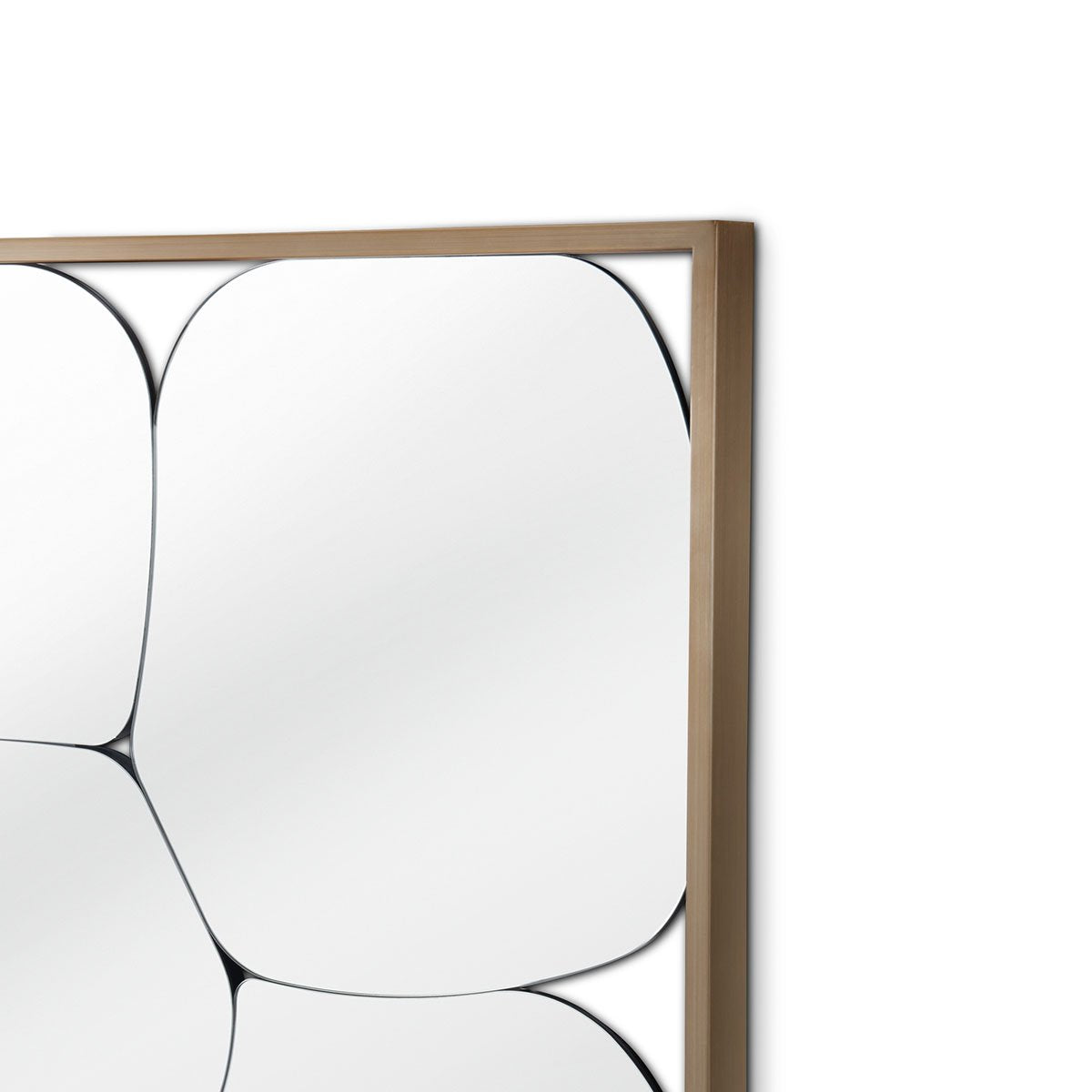 Maison Debrah Davro rectangular wall mirror in brushed bronze steel frame with black back panel — view 2