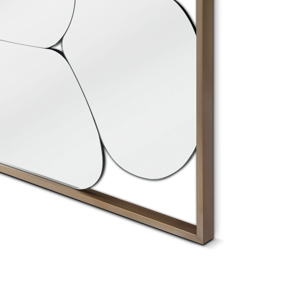 Maison Debrah Davro rectangular wall mirror in brushed bronze steel frame with black back panel — view 3