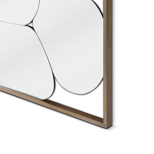 Maison Debrah Davro rectangular wall mirror in brushed bronze steel frame with black back panel — view 3