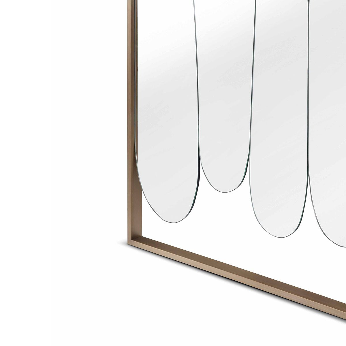 Maison Debrah Kelon rectangular wall mirror with brushed bronze stainless steel frame — view 3