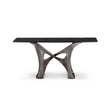 Maison Debrah Drevanne console table with grey molten glass top on sculpted dual-tone base