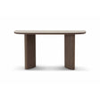 Maison Debrah Aylis console table with white ceramic top and light grey elm veneer legs