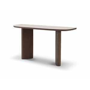 Maison Debrah Aylis console table with white ceramic top and light grey elm veneer legs — view 2
