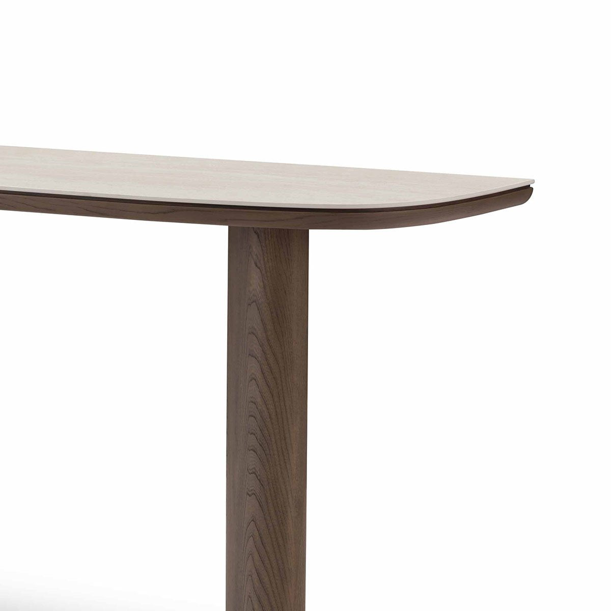 Maison Debrah Aylis console table with white ceramic top and light grey elm veneer legs — view 3
