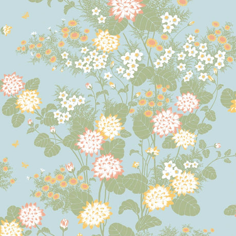 Chinese Floral wallpaper in Botany by Natty & Polly, full pattern view