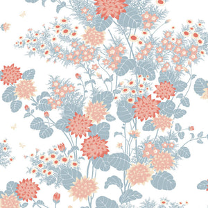 Chinese Floral wallpaper in Dawn by Natty & Polly, full pattern view