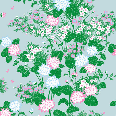 Chinese Floral wallpaper in Garden by Natty & Polly, full pattern view