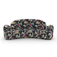 Strings Sofa - Plush Black-Pink Jacquard Fabric, Cocolea, , ,