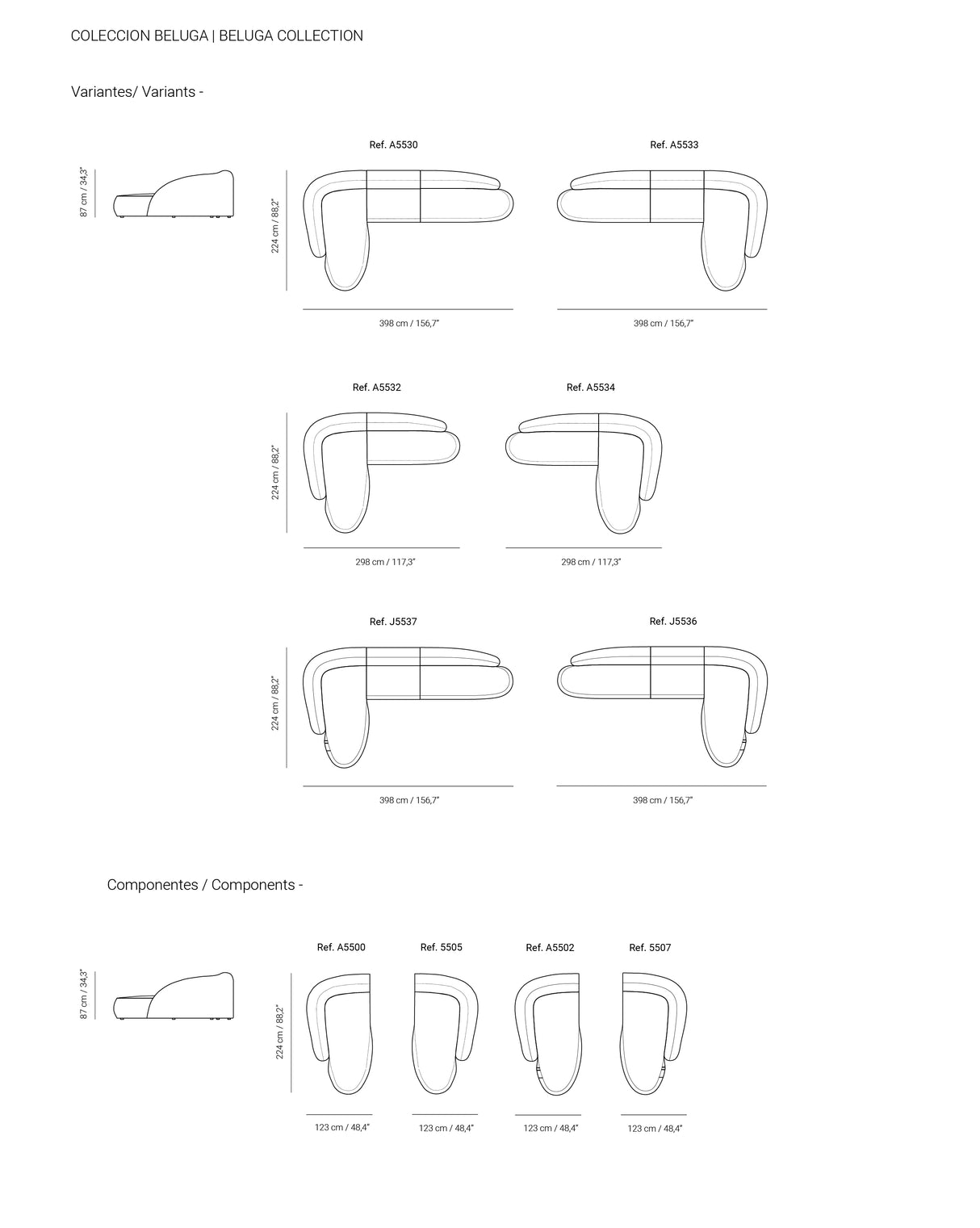Beluga Belt Curved Modular Sofa, Cocolea, , ,