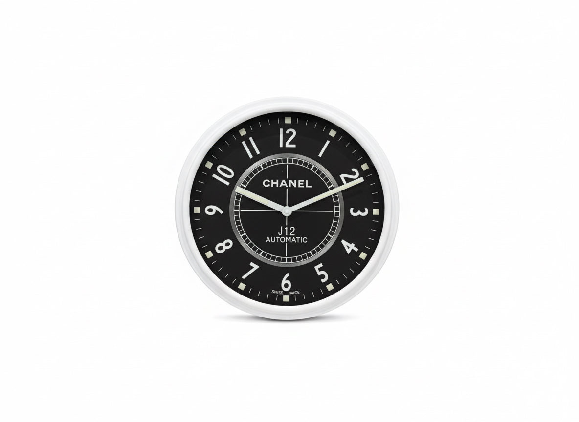 Black & White Decorative Wall Clock | 35cm Quartz – Luxury Logo Style, Cocolea, , ,