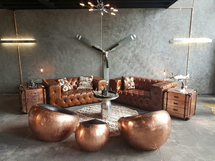 Belle X-1 Aluminium Aviator Spitfire Small Cocoon Stool, Cocolea, , ,