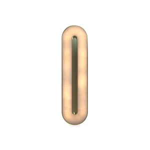 Maison Debrah Candeza slim vertical alabaster wall light with gold steel mount