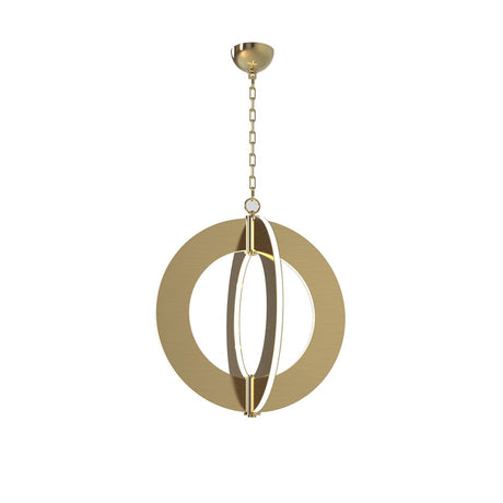 Maison Debrah Liorae round acrylic pendant light with stainless steel accents