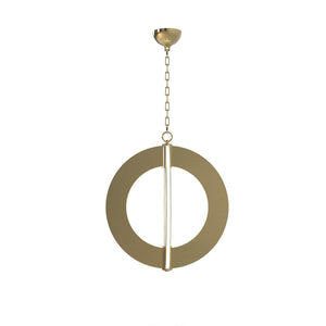 Maison Debrah Liorae round acrylic pendant light with stainless steel accents — view 2