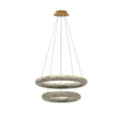 Maison Debrah Elvara circular alabaster ring pendant light with deep metallic steel frame