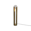 Maison Debrah Calvessa tall round floor lamp with sculpted glass form on steel structure
