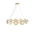 Maison Debrah Fioris round sculptural glass and steel pendant light