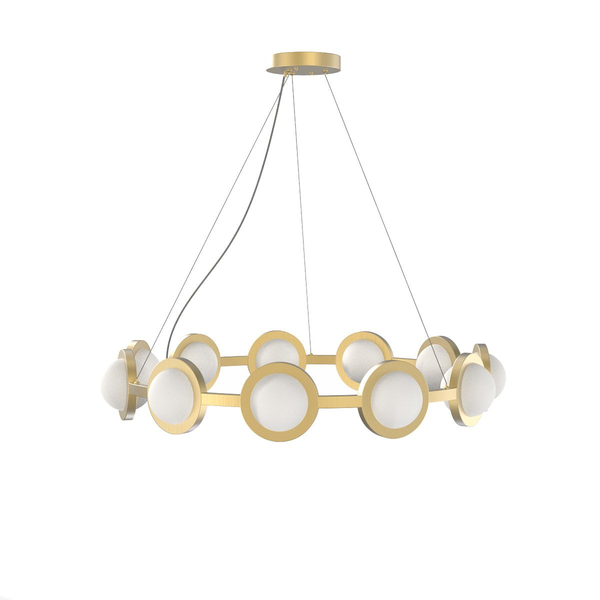 Maison Debrah Fioris round sculptural glass and steel pendant light