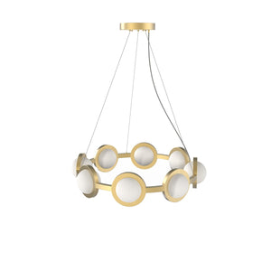 Maison Debrah Fioris round sculptural glass and steel pendant light — view 2